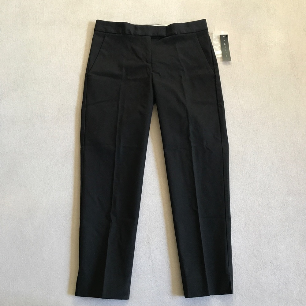 Theory Black Ibbey Cropped Dress Pants Trousers Size 0